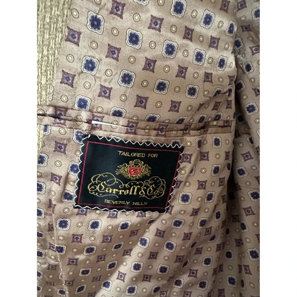 Vintage 90s Carroll & Co Beverly Hills Silk Wool Blazer 41L Made USA Old Money